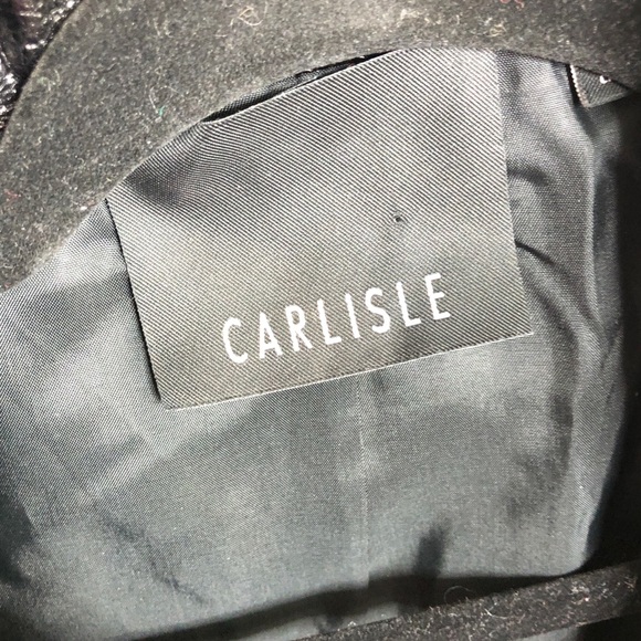 CARLISLE Black Cropped 3/4 Sleeve Biker Moto Jacket Size 4 - Picture 10 of 13